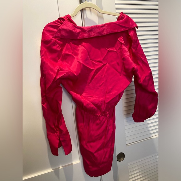 Hot pink mini Zara long sleeve dress - Picture 2 of 3